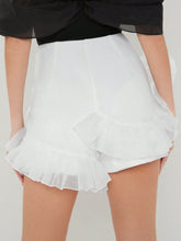Enchnt Summer Patchwork Mesh Ruffle Hem Shorts